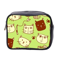 Cute-hand-drawn-cat-seamless-pattern Mini Toiletries Bag (two Sides)