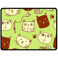 Cute-hand-drawn-cat-seamless-pattern Fleece Blanket (large) 