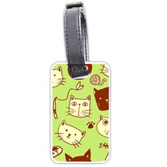 Cute-hand-drawn-cat-seamless-pattern Luggage Tag (one Side)