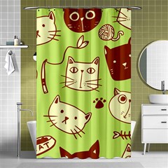 Cute-hand-drawn-cat-seamless-pattern Shower Curtain 48  X 72  (small) 