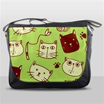 Cute-hand-drawn-cat-seamless-pattern Messenger Bag Front