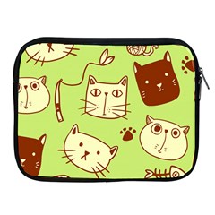 Cute-hand-drawn-cat-seamless-pattern Apple Ipad 2/3/4 Zipper Cases