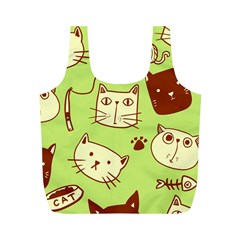 Cute-hand-drawn-cat-seamless-pattern Full Print Recycle Bag (m)