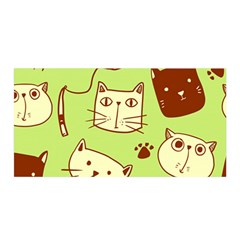 Cute-hand-drawn-cat-seamless-pattern Satin Wrap 35  X 70  by Jancukart