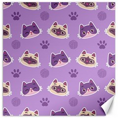 Cute-colorful-cat-kitten-with-paw-yarn-ball-seamless-pattern Canvas 20  X 20 