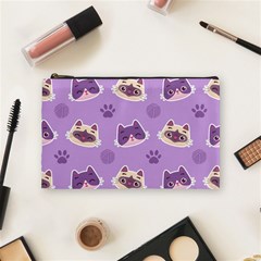 Cute-colorful-cat-kitten-with-paw-yarn-ball-seamless-pattern Cosmetic Bag (medium)