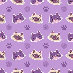 Cute-colorful-cat-kitten-with-paw-yarn-ball-seamless-pattern Play Mat (rectangle) by Jancukart