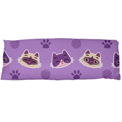 Cute-colorful-cat-kitten-with-paw-yarn-ball-seamless-pattern Body Pillow Case Dakimakura (two Sides)