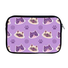 Cute-colorful-cat-kitten-with-paw-yarn-ball-seamless-pattern Apple Macbook Pro 17  Zipper Case