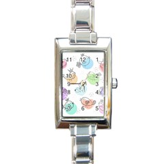 Cartoon-bird-cute-doodle-bird Rectangle Italian Charm Watch