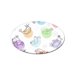 Cartoon-bird-cute-doodle-bird Sticker Oval (100 Pack)