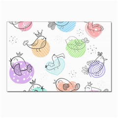 Cartoon-bird-cute-doodle-bird Postcard 4 x 6  (pkg Of 10) by Jancukart