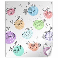 Cartoon-bird-cute-doodle-bird Canvas 8  X 10 