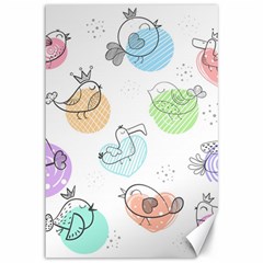 Cartoon-bird-cute-doodle-bird Canvas 12  X 18 