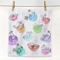 Cartoon-bird-cute-doodle-bird Face Towel