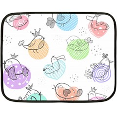 Cartoon-bird-cute-doodle-bird Fleece Blanket (mini)