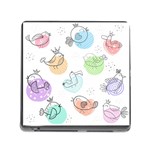 Cartoon-bird-cute-doodle-bird Memory Card Reader (Square 5 Slot) Front