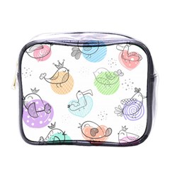 Cartoon-bird-cute-doodle-bird Mini Toiletries Bag (one Side)