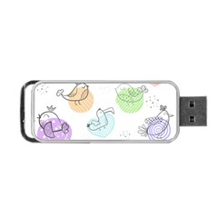 Cartoon-bird-cute-doodle-bird Portable Usb Flash (two Sides)