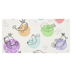 Cartoon-bird-cute-doodle-bird Banner And Sign 6  X 3  by Jancukart