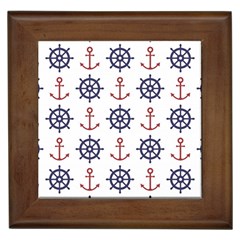 Nautical-seamless-pattern Framed Tile by Jancukart