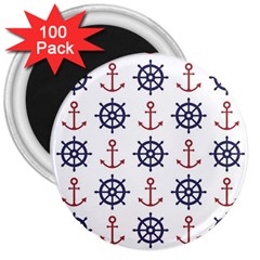 Nautical-seamless-pattern 3  Magnets (100 Pack)