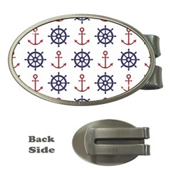 Nautical-seamless-pattern Money Clips (oval) 