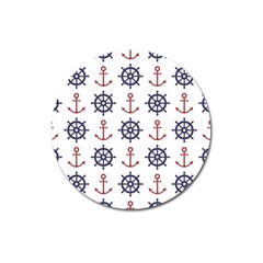 Nautical-seamless-pattern Magnet 3  (round) by Jancukart