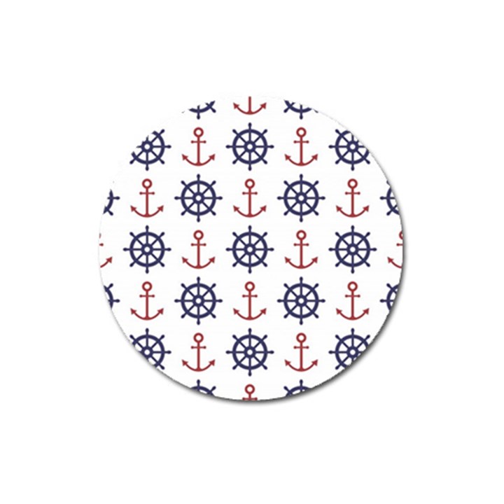 Nautical-seamless-pattern Magnet 3  (Round)