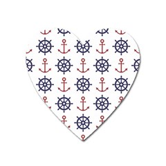 Nautical-seamless-pattern Heart Magnet by Jancukart