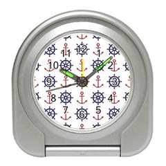 Nautical-seamless-pattern Travel Alarm Clock by Jancukart