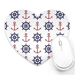 Nautical-seamless-pattern Heart Mousepad