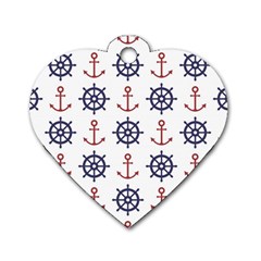 Nautical-seamless-pattern Dog Tag Heart (one Side)