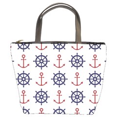 Nautical-seamless-pattern Bucket Bag