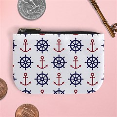 Nautical-seamless-pattern Mini Coin Purse