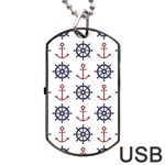 Nautical-seamless-pattern Dog Tag USB Flash (One Side) Front