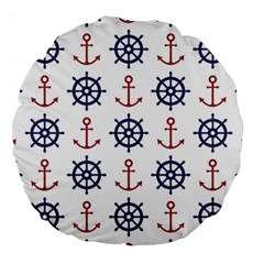 Nautical-seamless-pattern Large 18  Premium Round Cushions