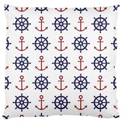 Nautical-seamless-pattern Large Flano Cushion Case (one Side)