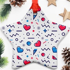 Hearts-seamless-pattern-memphis-style Ornament (star)