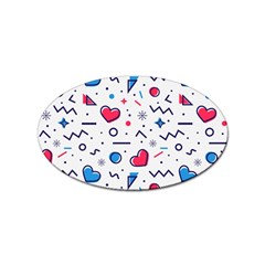 Hearts-seamless-pattern-memphis-style Sticker (oval) by Jancukart