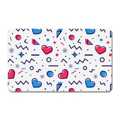 Hearts-seamless-pattern-memphis-style Magnet (rectangular)