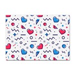 Hearts-seamless-pattern-memphis-style Sticker A4 (10 pack) Front