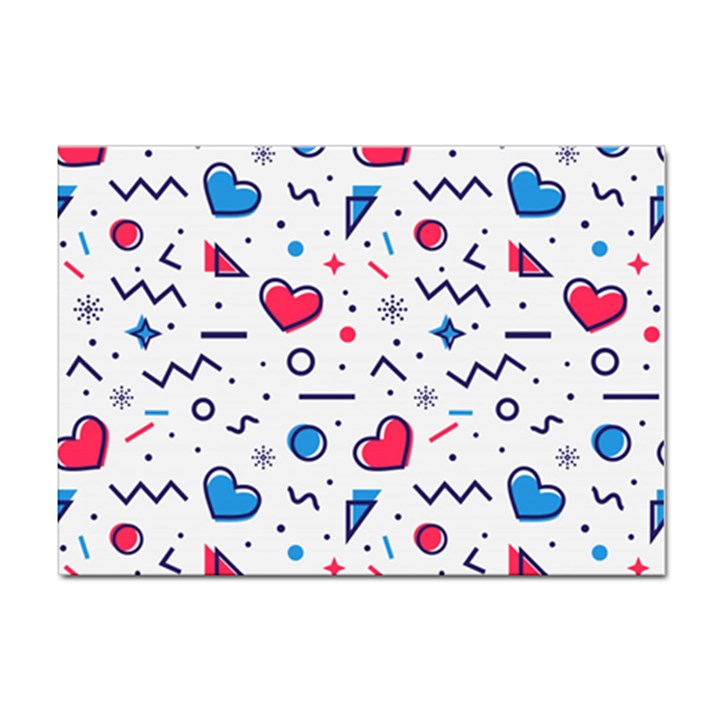 Hearts-seamless-pattern-memphis-style Sticker A4 (10 pack)