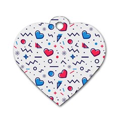 Hearts-seamless-pattern-memphis-style Dog Tag Heart (one Side)