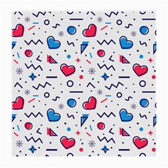 Hearts-seamless-pattern-memphis-style Medium Glasses Cloth (2 Sides)