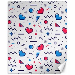 Hearts-seamless-pattern-memphis-style Canvas 11  X 14 