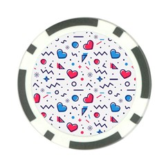 Hearts-seamless-pattern-memphis-style Poker Chip Card Guard