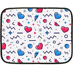 Hearts-seamless-pattern-memphis-style Fleece Blanket (mini) by Jancukart