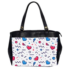 Hearts-seamless-pattern-memphis-style Oversize Office Handbag (2 Sides)