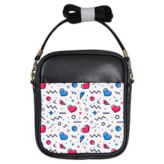 Hearts-seamless-pattern-memphis-style Girls Sling Bag